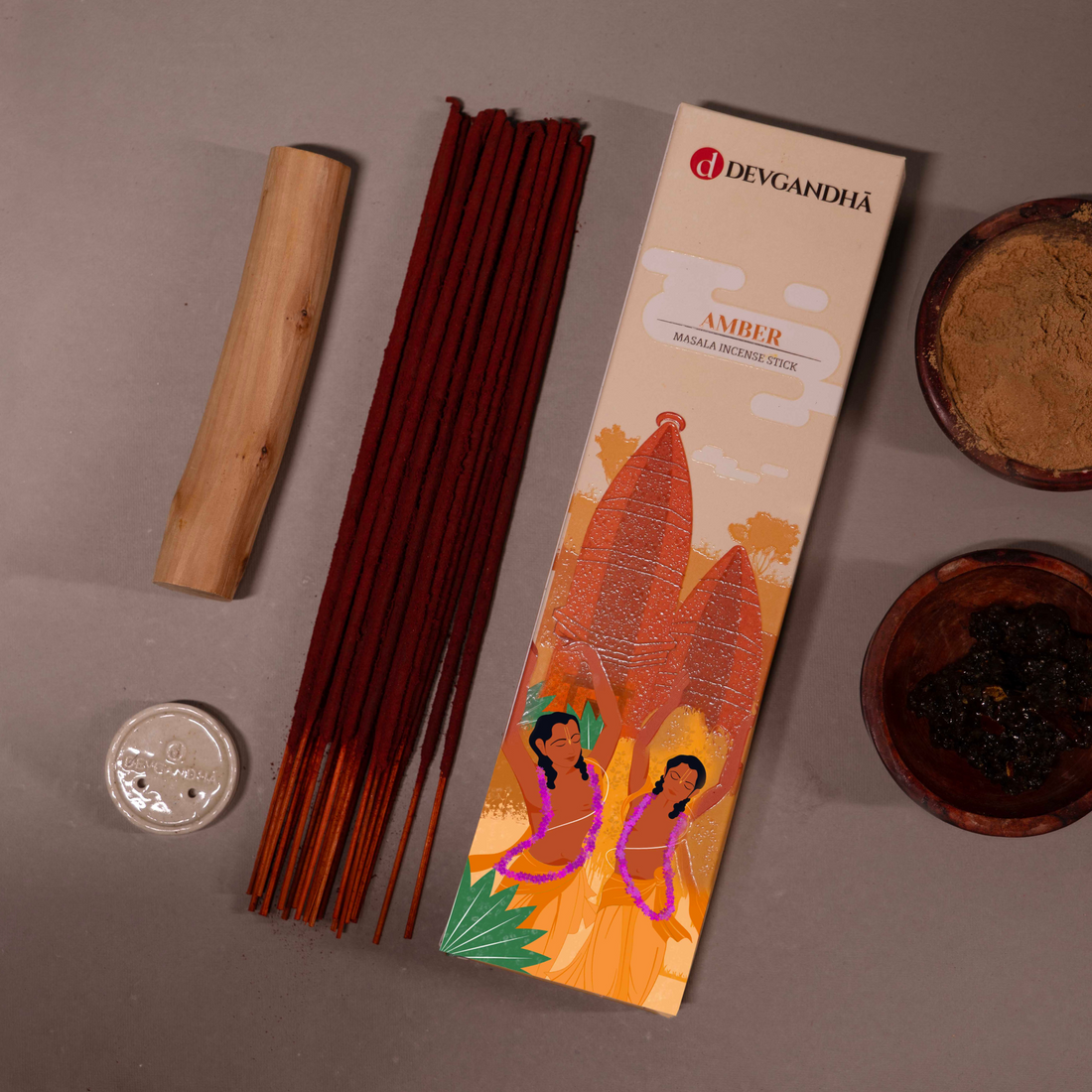 Devgandha Pack of 6 Incense Sticks Bundle - Madhuvan, Vrindavan Flower, Nidhivan, Rudraksha, Amber, Goloka - 300 Sticks (100 GM Each)
