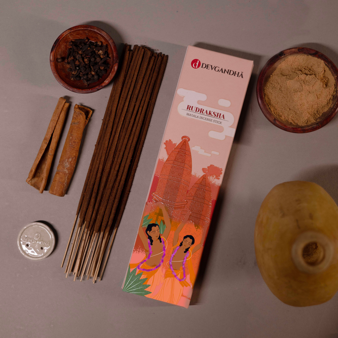 Devgandha Pack of 6 Incense Sticks Bundle - Madhuvan, Vrindavan Flower, Nidhivan, Rudraksha, Amber, Goloka - 300 Sticks (100 GM Each)