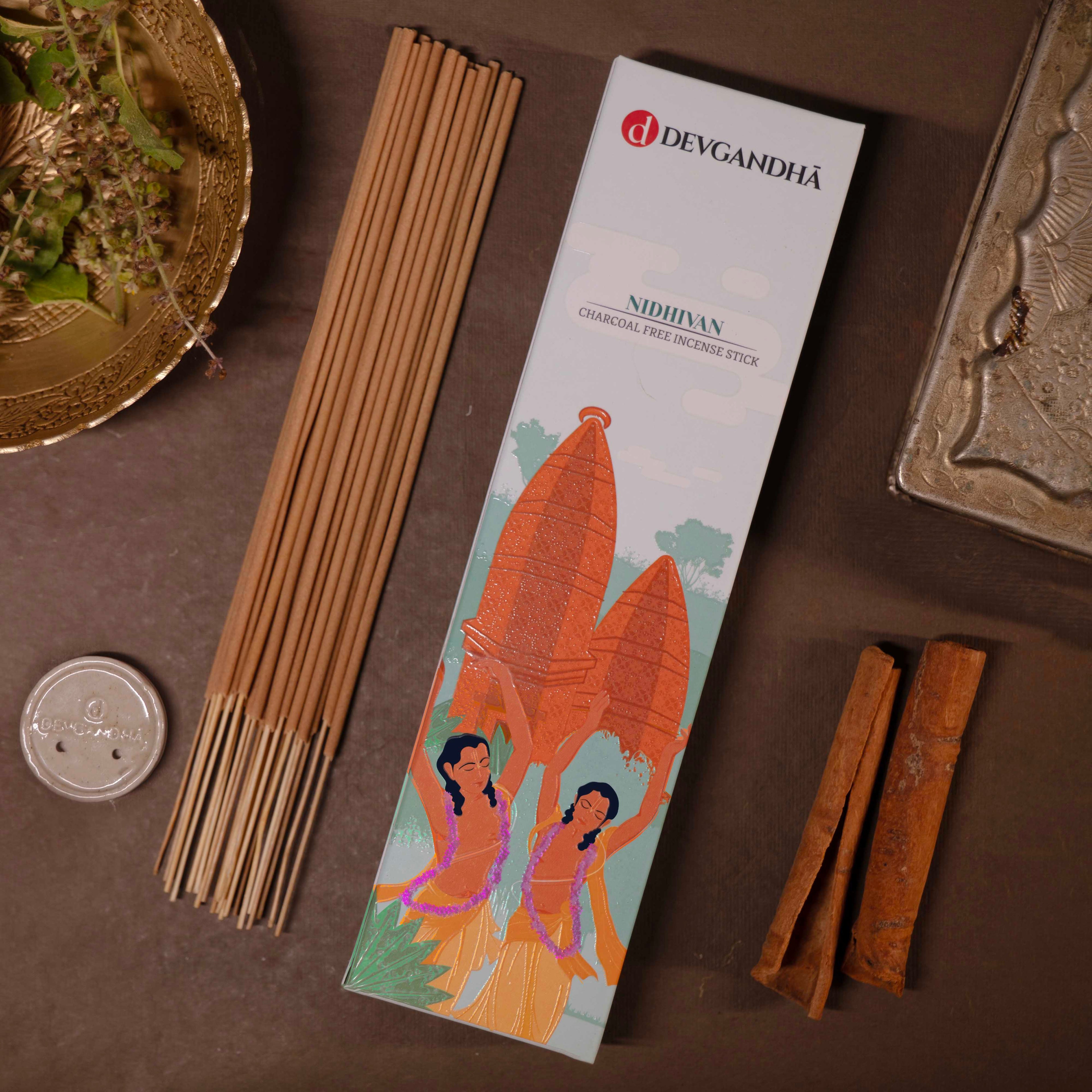 Devgandha Pack of 6 Incense Sticks Bundle - Madhuvan, Vrindavan Flower, Nidhivan, Rudraksha, Amber, Goloka - 300 Sticks (100 GM Each)