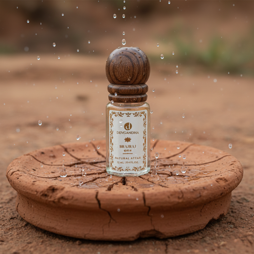Brajraj Natural Attar (Mitti / Petrichor Attar) | 100% Natural | Earthy &amp; Calming | Rain-Soaked Braj