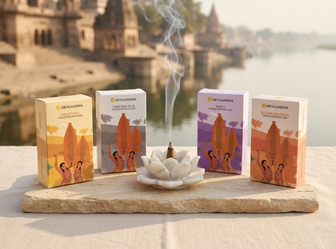 Devgandha Temple Ritual Combo – 4 Premium Fragrances (150 GM Each)