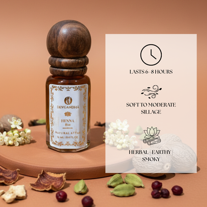Henna Natural Attar | 100% Natural | Warm &amp; Herbal | Winter-Friendly