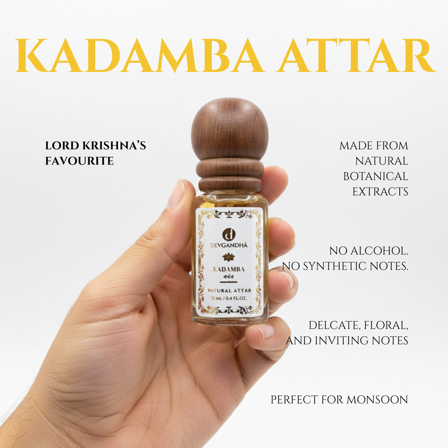 Kadamba Natural Attar | 100% Natural | Soft &amp; Floral | Monsoon-Preferred