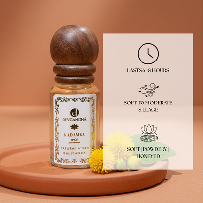 Kadamba Natural Attar | 100% Natural | Soft &amp; Floral | Monsoon-Preferred
