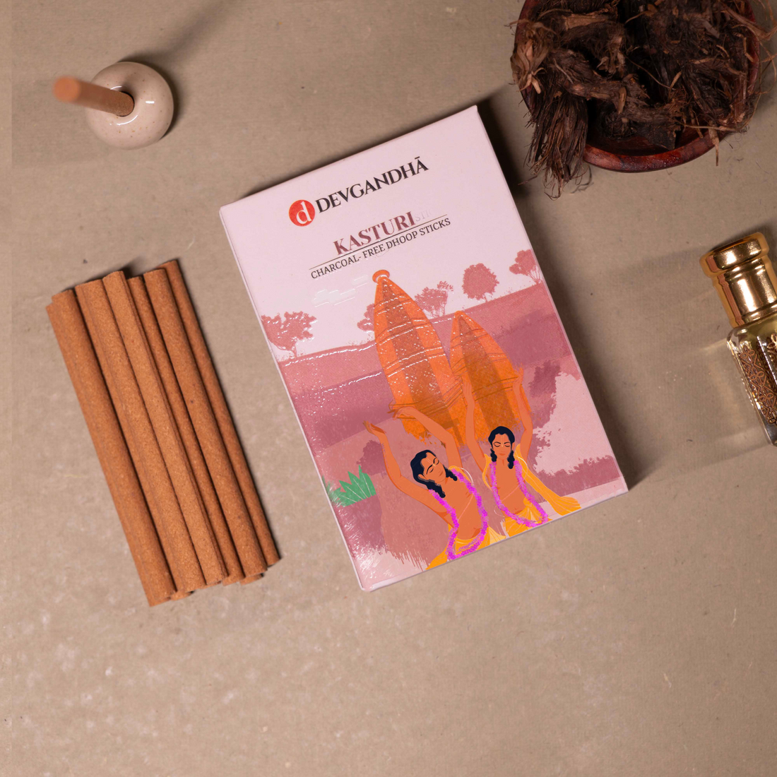 Bambooless Sticks | Kasturi, Palash, Night Jasmine, Guggal, Sandalwood, Rose, Advaita | 280 Sticks (7 Fragrances) | Super Saver Bundle