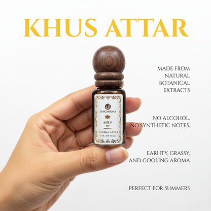 Khus Natural Attar | 100% Natural | Cooling &amp; Earthy | Summer-Appropriate