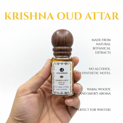 Krishna Oudh (Agarwood) Natural Attar | 100% Natural | Deep &amp; Warm | Winter-Preferred