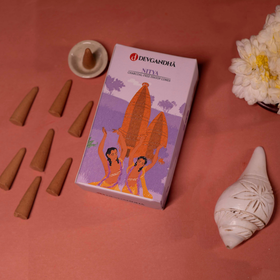 Nitya Charcoal-free Dhoop Cone | 150 GM (Approx. 50 Cone)