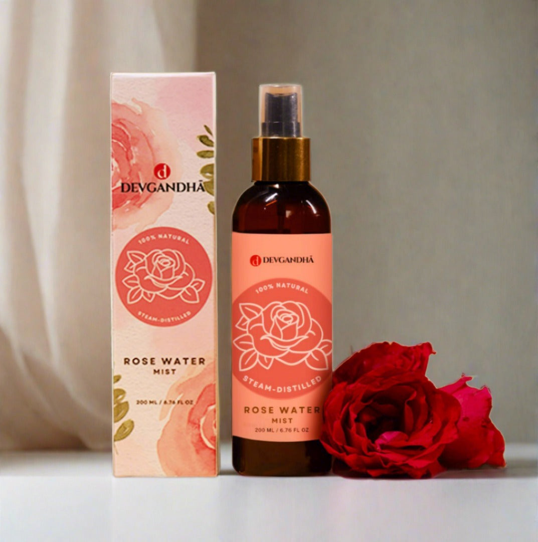 100% Pure Organic Rose Water | Best Natural Rose Tonic Water Mist | Get Glowing Skin - 200 ML
