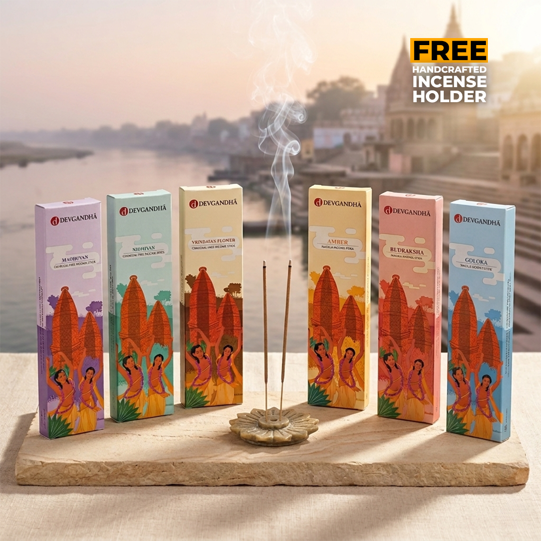 Devgandha 6 Temple Fragrance Discovery Box- 300 Sticks (100 GM Each)